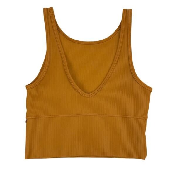 LULULEMON Power Pivot Ribbed Tank Top Size 2 Butternut Brown - Picture 4 of 5
